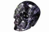 Carved, Purple & Green Fluorite Skull #108769-2